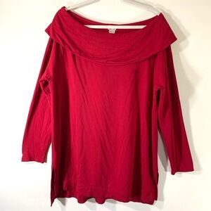 Chico's Zenergy Red Cozy Brushed Fleece Tunic